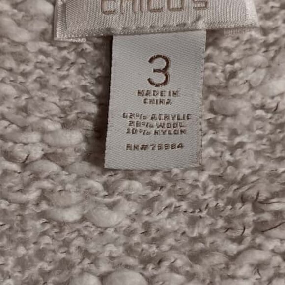 Chicos Over Jacket Short Sweater Cardigan Glitter Edge Professional Knitwear - Picture 4 of 4